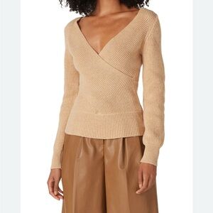TOME X RTR Women's Tan Wrap Cross front Sweater large